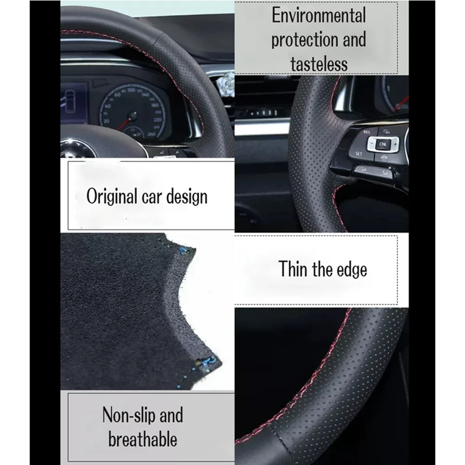Maßgefertigter, handgenähter, rutschfester Lenkradbezug aus Mikrofaserleder für Nissan X-Trail, QASHQAI, Sentra, Altima 2011 – Detail 2