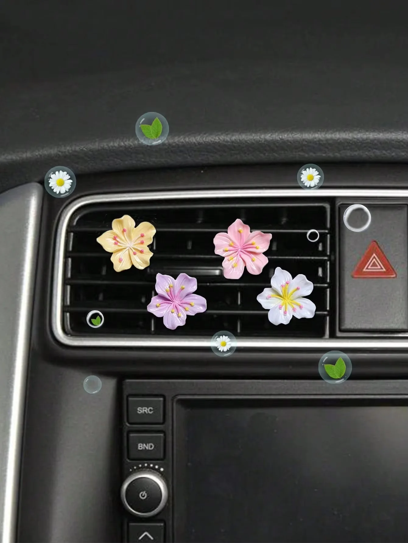 Peach Flower Daisy Car Perfume Clip Aromatherapy Air Freshener for Car Interior Decoration Auto Aromatizante