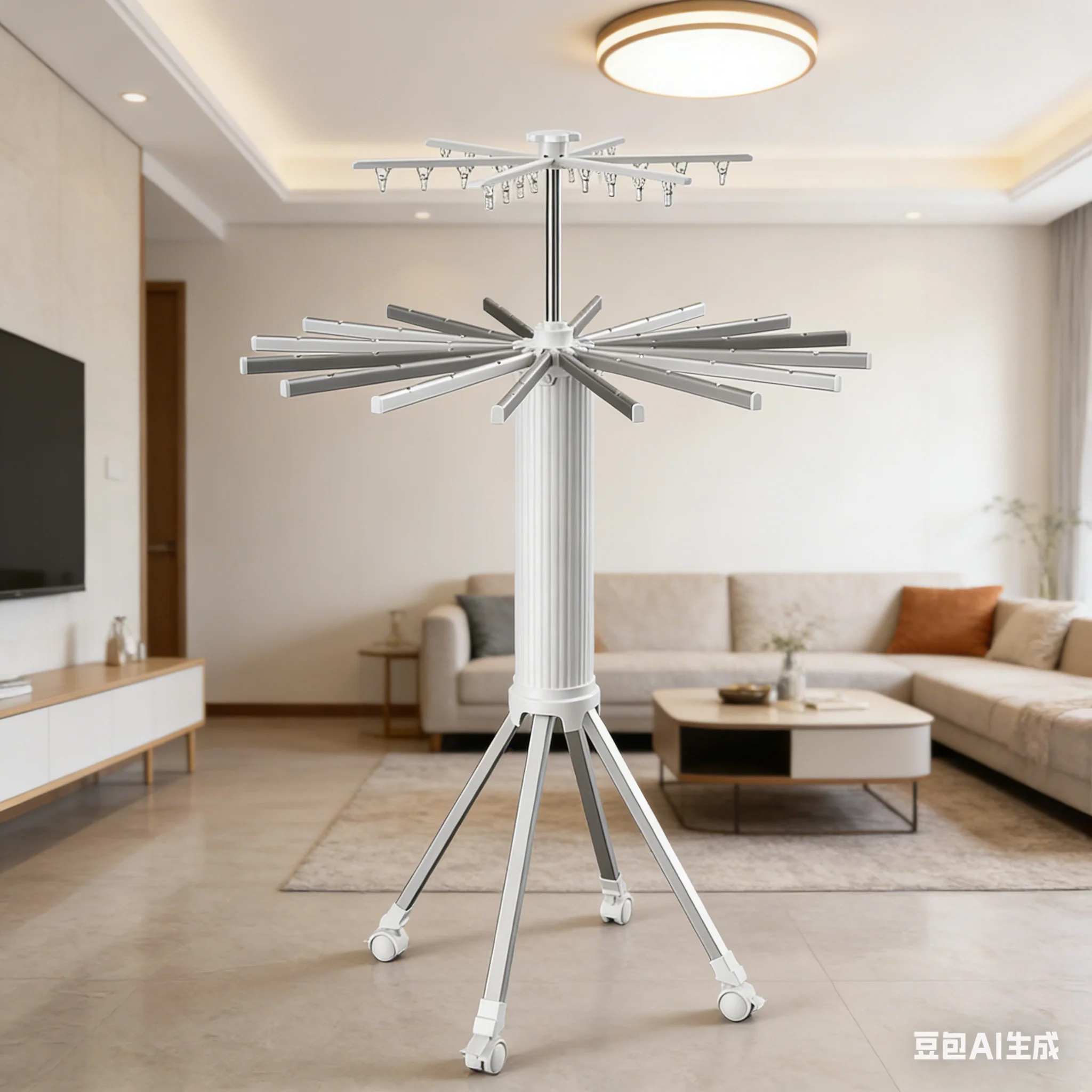 

Складная сушилка для белья AOLIVIYA, телескопическая напольная передвижная вешалка для хранения одежды для дома и улицы, современный скандинавский дизайн A123456