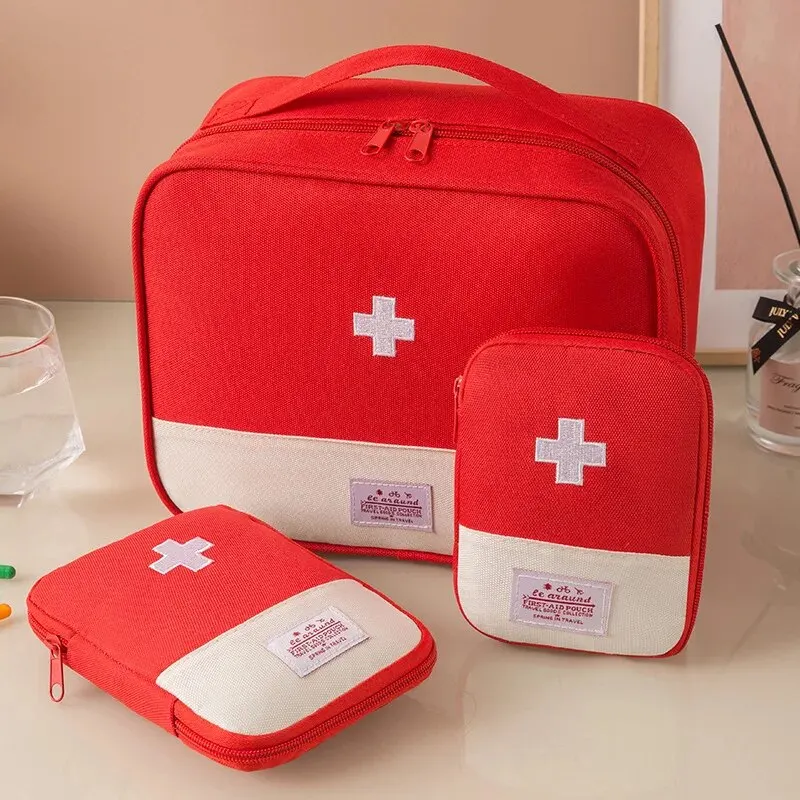 3 Pcs/set Portable Medical Storage Bag Camping Emergency First Aid Kit Organizer Home Outdoor Travel Pill Case