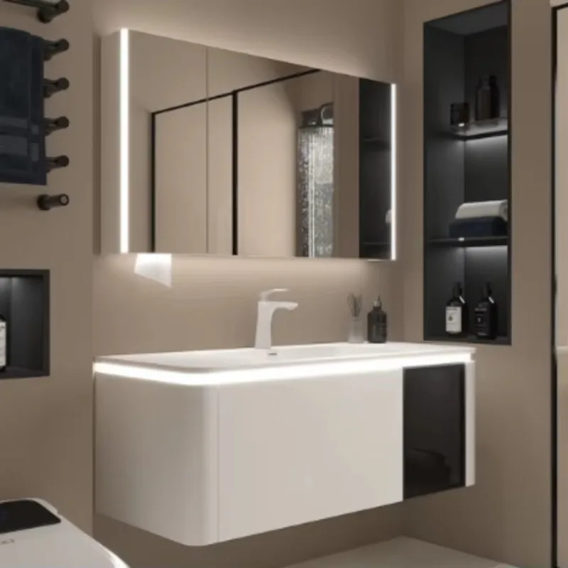 

Bathroom vanity sink combination bathroom cabinet with mirror cabinet single door