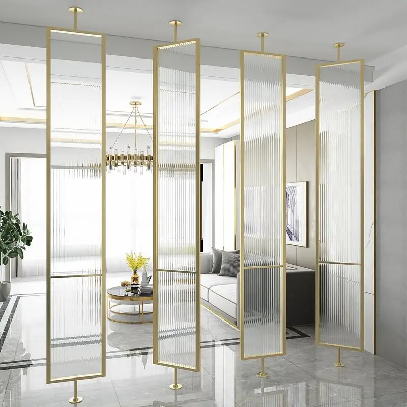 Changhong glass partition fixed wall wrought iron modern simple Chinese living room new bathroom toilet stainless steel screen