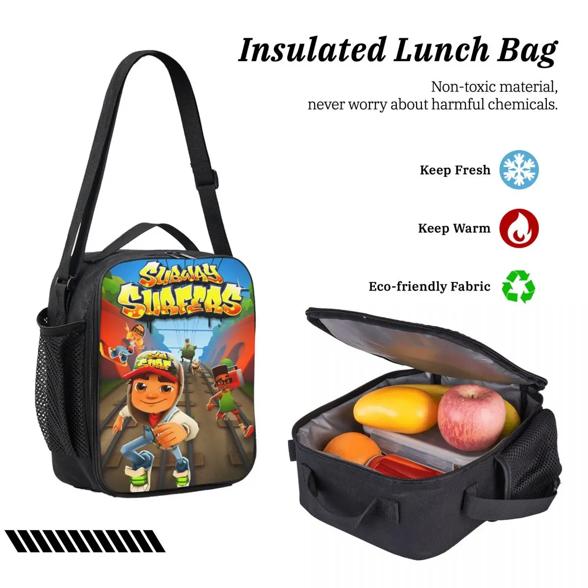 Subway Surfers-mochila divertida para niños, fiambrera, bolsas para bolígrafos, mochilas para niños y niñas, conjunto de mochila escolar ligera
