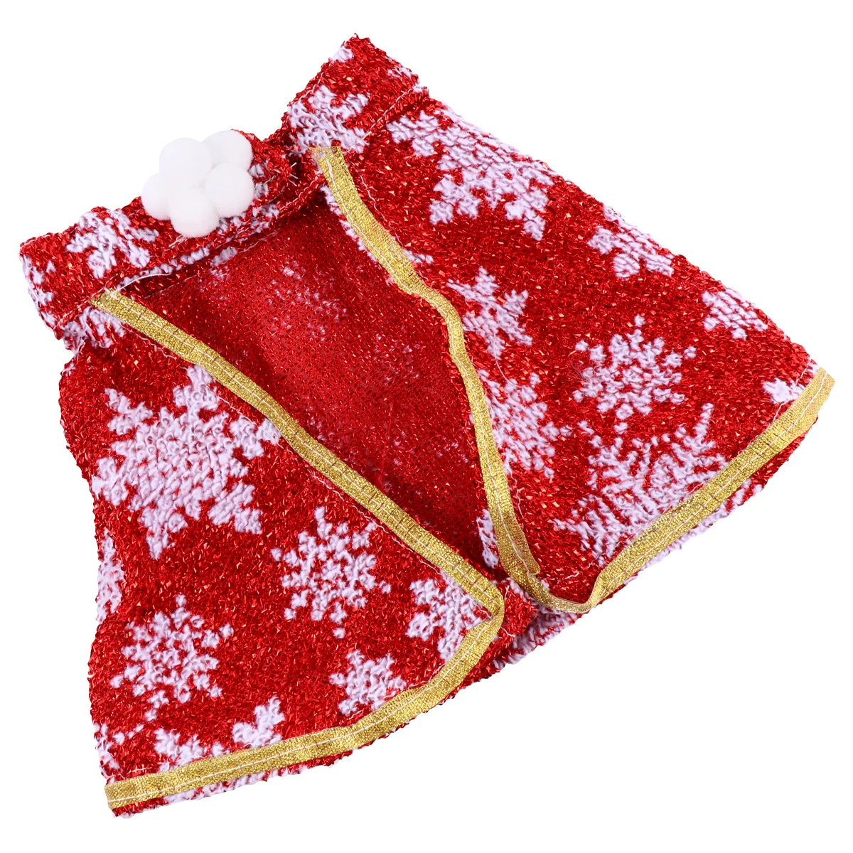 

Christmas Pet Cape with Snowflake Print for Cats Adjustable Strap Sticker Fastening Comfortable Fit for Festive Parties Outdoors
