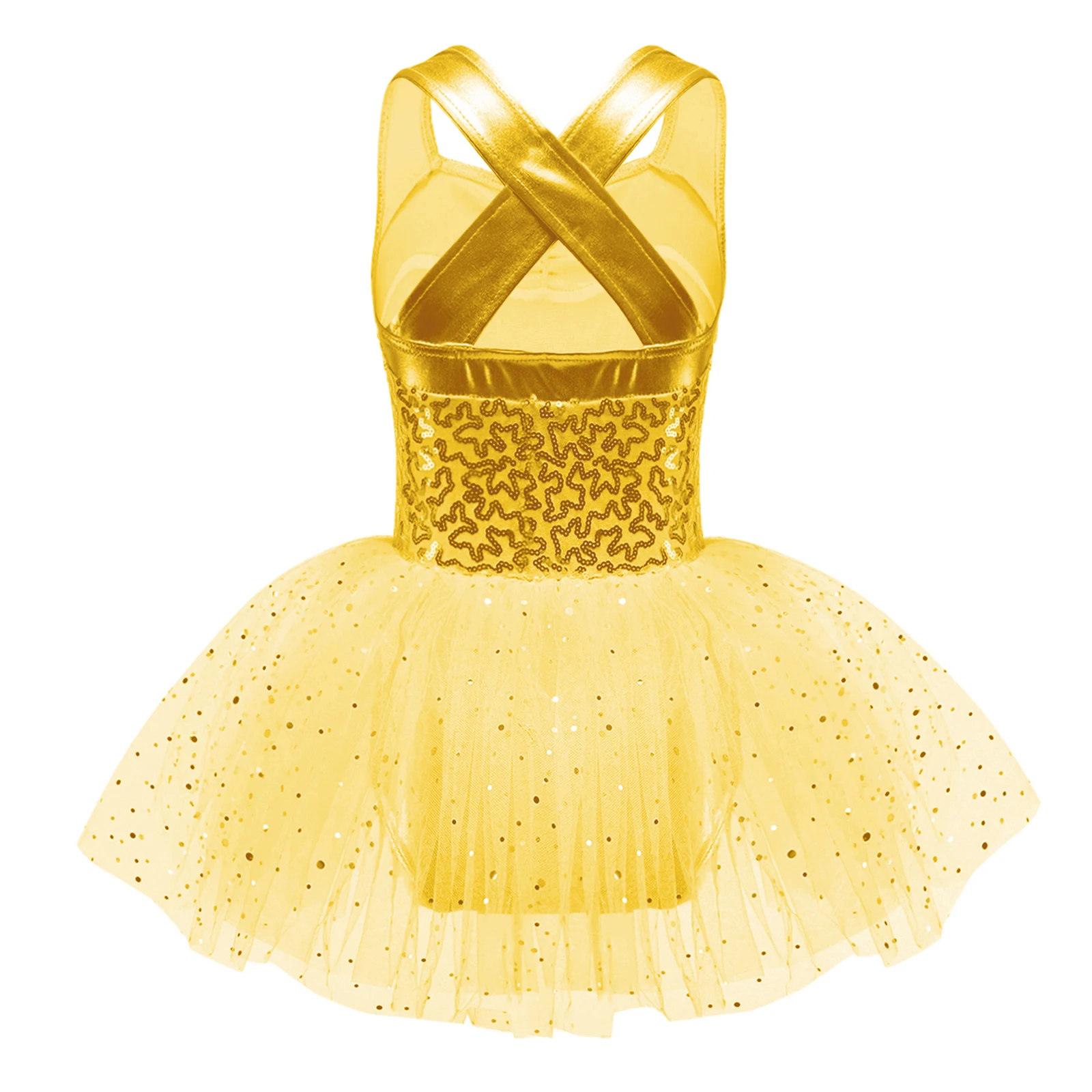 Vestido de Ballet con lentejuelas brillantes para niñas, tutú de baile con falda, leotardo de gimnasia, Ropa de baile de bailarina, disfraces de actuación para niños