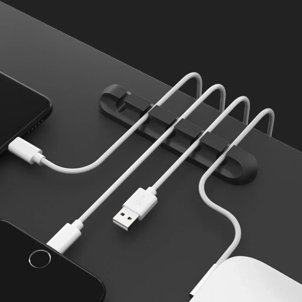 Cable Organizer Silicone Support Micro USB Type-C Cable Desk Organizer Holder for Mouse Keyboard Headphone Cable Organizer