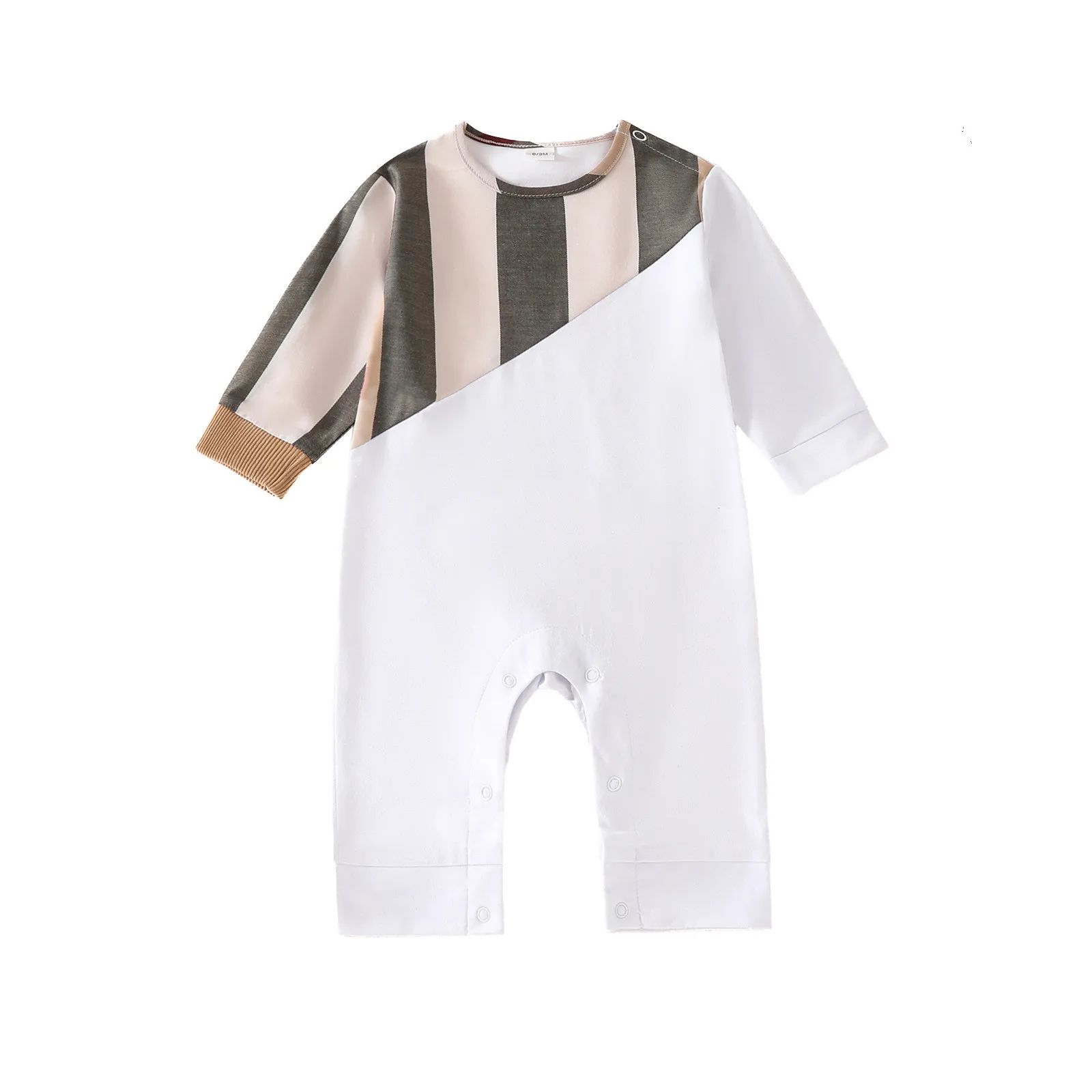 Autumn Baby Romper for Boys Girls Clothes striped plaid Printed Jumpsuit Newborn One-Pieces Onesie Korean Toddler Infant Outfit