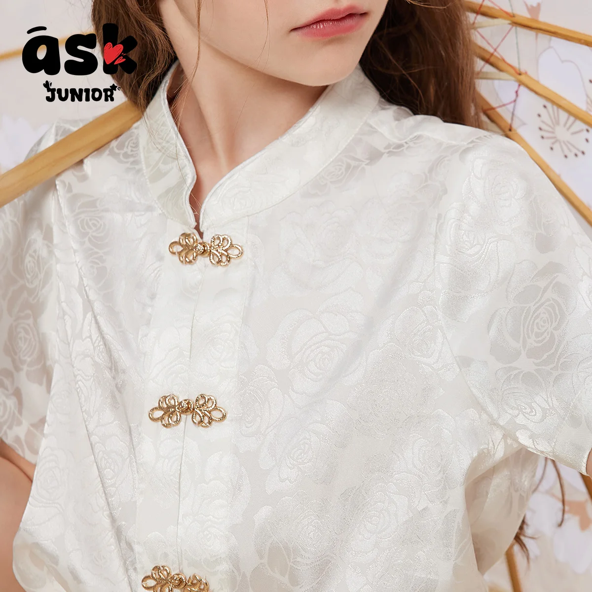 اسأل بدلة الفتيات الصغيرات الصيفية للأطفال تنورة علوية بأزرار علوية فستان الحصان بدلة رياضية Hanfu #5