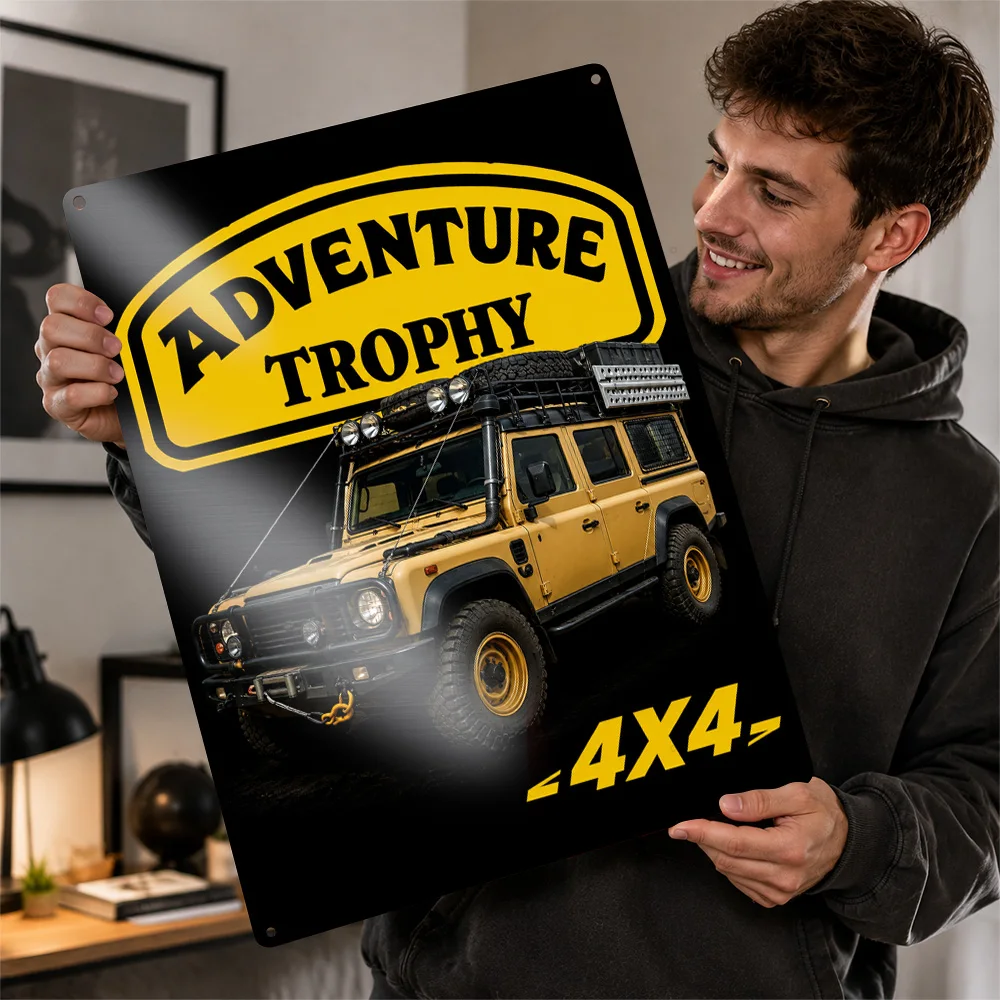 United Kingdom Grenadier 4X4 Sand Off-Road Car Printed Poster Customized Metal Sign Bold Terrain Style Wall Art Ideal For Home