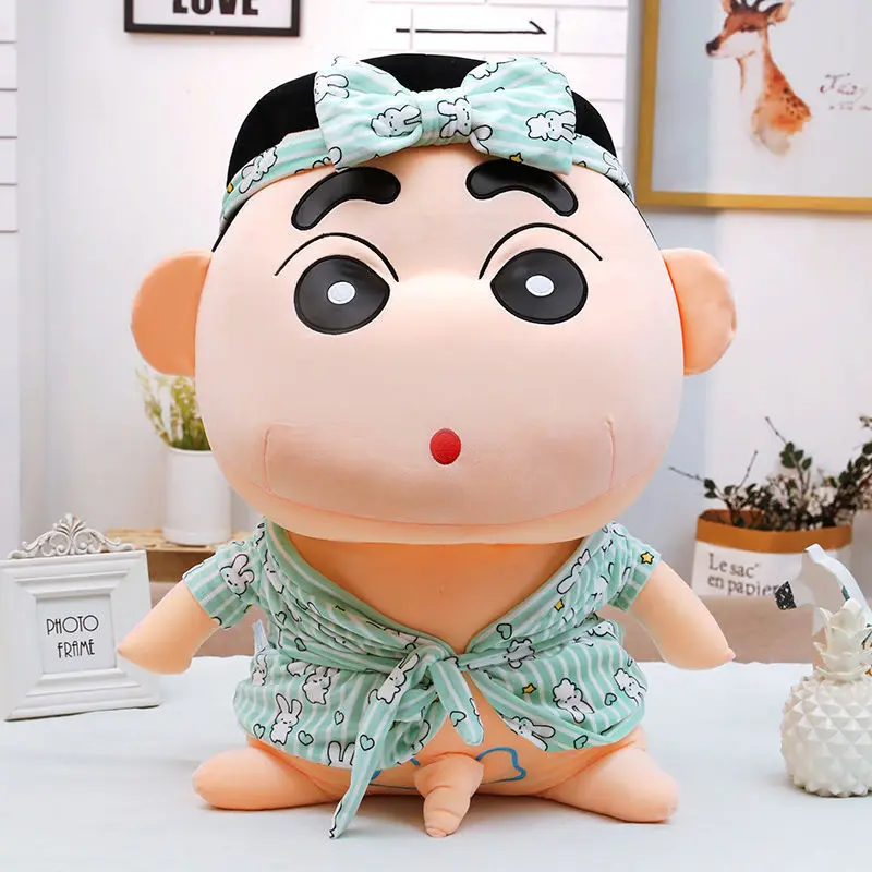 85cm Super Big Size New Bathrobe Crayon Shin Chan Doll Anime Plush Fill Doll Anime Throw Pillow Doll Stuffed Animal Gift