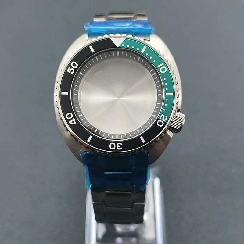 Mod 6105 Turtle Abalone Case Sapphire Crystal Glass 28.5mm Watch Dial Fits For NH35 NH36 7S26 4R Movement With Steel Band Case