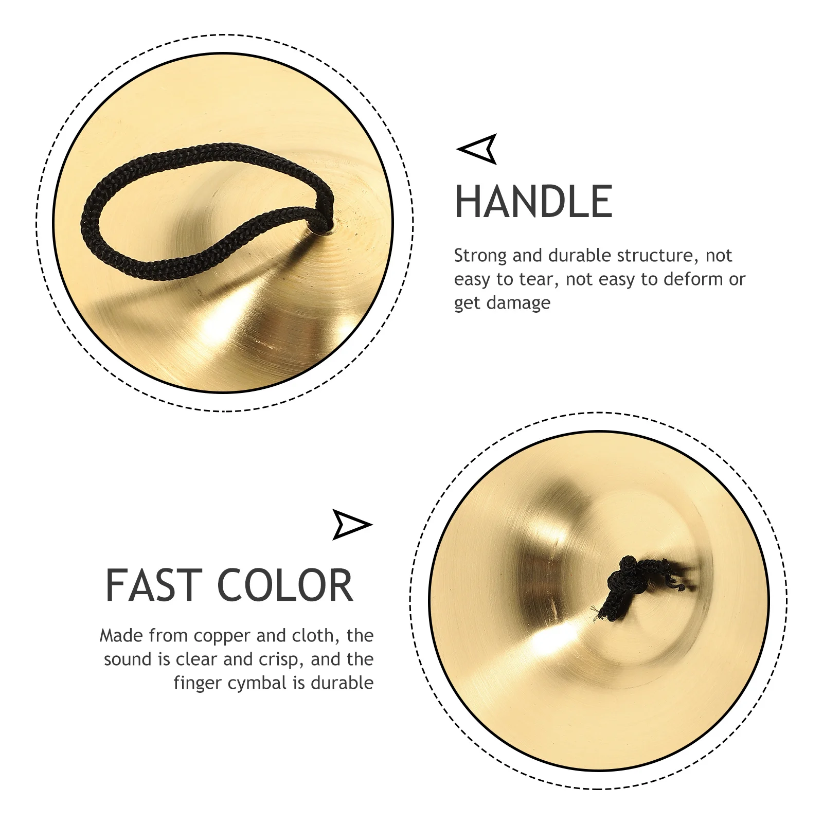 

1 Pair Finger Cymbals For Portable Cymbals Mini Percussion Instrument Music Belly Dance Party Props