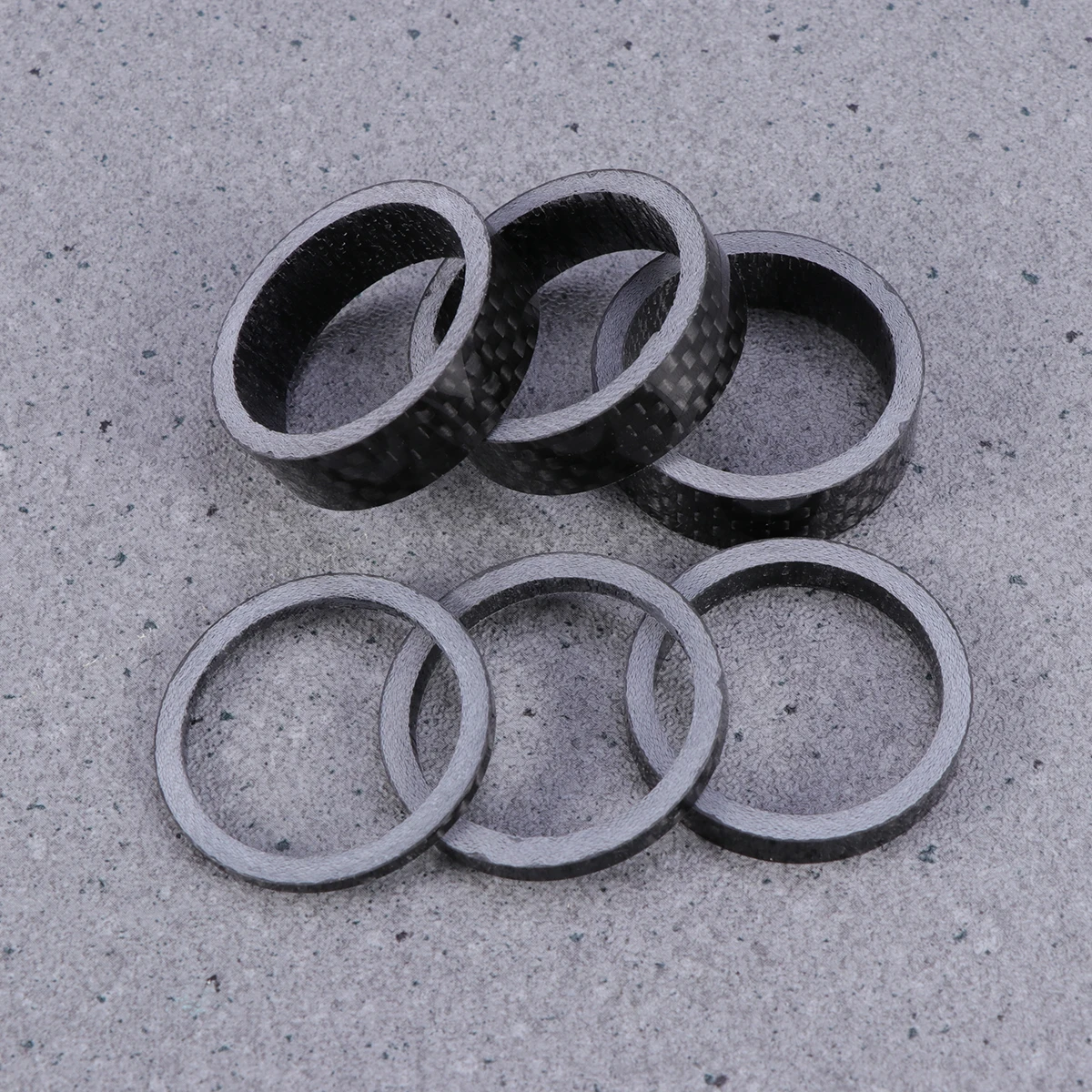 

6pcs Carbon Fiber Bike Headset Spacer Washers 2mm 3mm 5mm 10mm Black Lightweight Durable For 28 6mm Stem Handlebar Bike Spacers