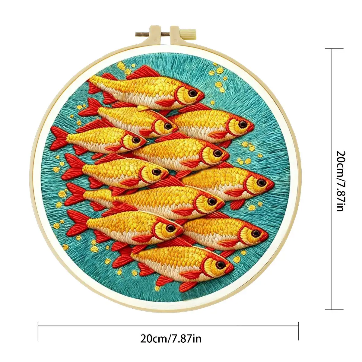 1 Stück 20X20CM/15X15CM 7,87/6,3 Zoll Goldfisch-Stickerei-Starter-Kit DIY-Kit DIY-Stickerei-Set Handarbeiten Malerei – Detail 4