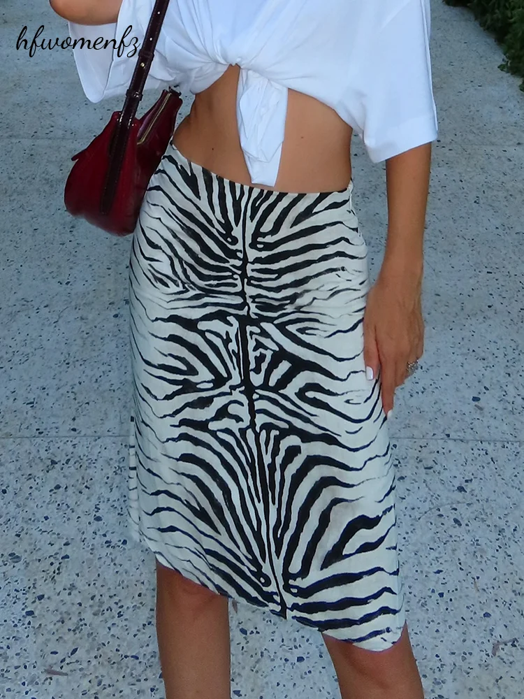 Zebra Tablet Accessories - Vintage Women's Zebra Print Midi Skirt
