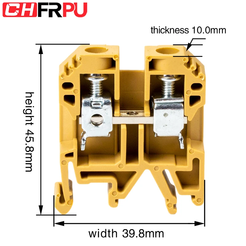 DIN Rail Terminal Block SAK10 Screw Terminal 0.5-10mm2 Yellow SAK 10 Gray SAK/JXB-10EN