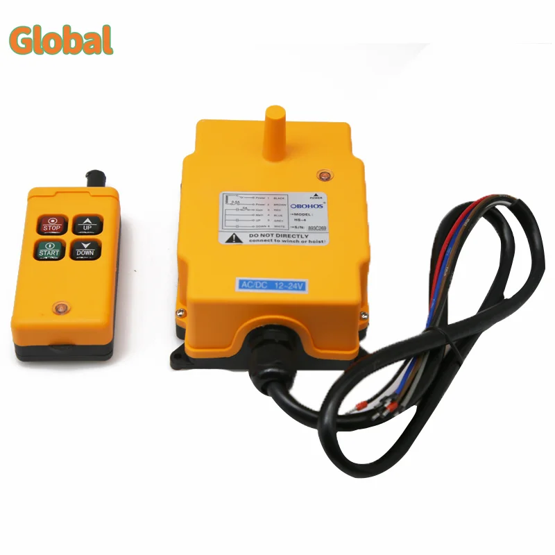 OBOHOS HS-4 2 buttons singIe speed industrial Wireless Radio Crane Remote Control switches Hoist track crane Lift controller