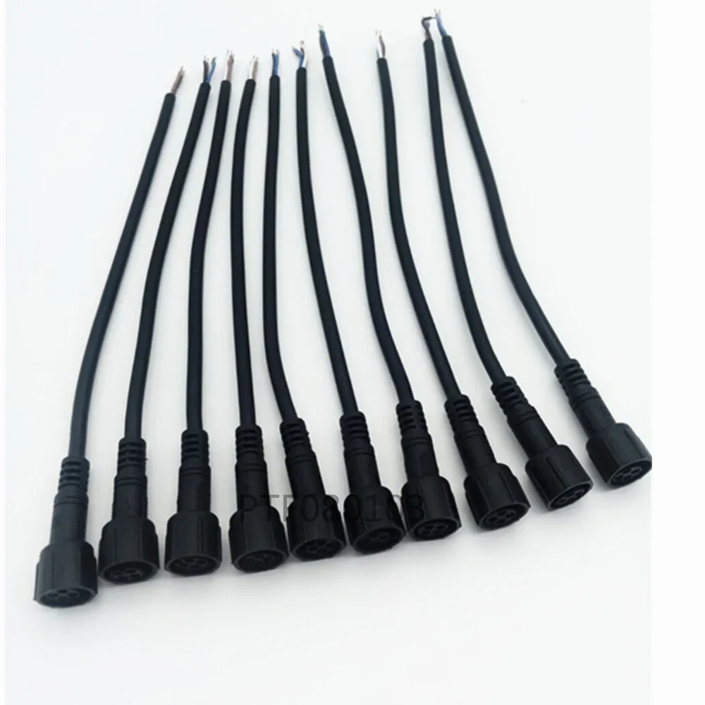 5pairs 2 pin / 3 pin / 4 pin Waterproof connector with wire cable IP68 female & male plug 2X 0.3(mm2)