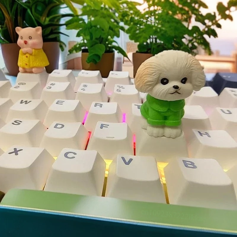DIY benutzerdefinierte Tastenkappe Cartoon Animal Crossing Harz Tastenkappen süße handwerkliche Tastenkappen für mechanische Tastaturkappen PC Spielzeug Urlaub Geschenke
