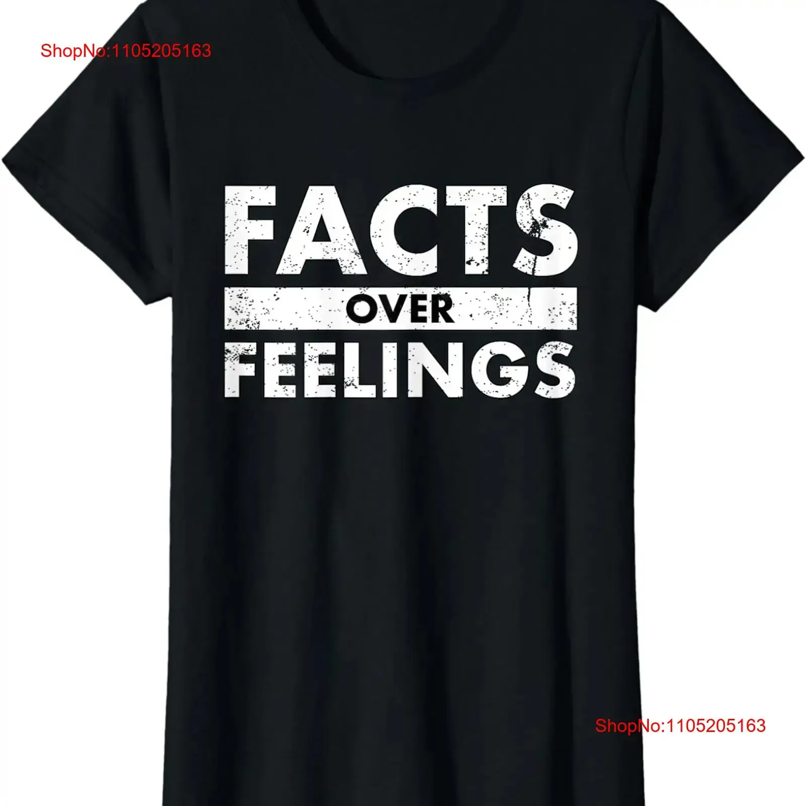 Facts Over Feelings Right Conservative Republican Ladies' Crewneck T Shirt vintage Washed fashion Versatile designer clothes