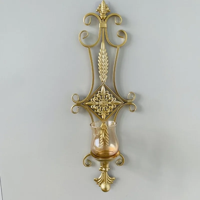 Metal Candle Holder Wall Candle Holders Vintage Decoration Iron Art Candlestick Holders Home Room Wedding Decorations Oil Lamp
