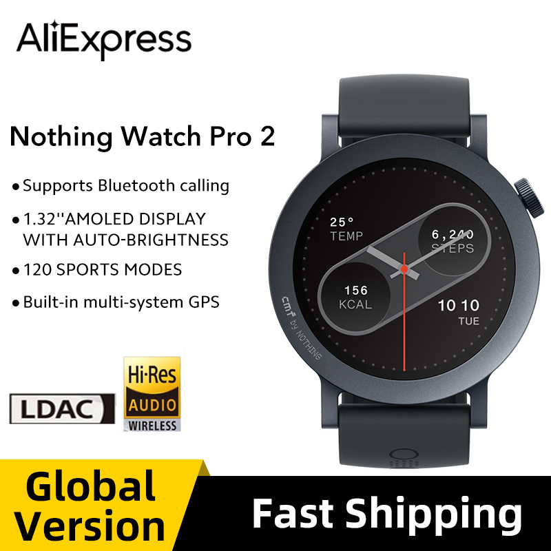  Global Version Nothing CMF Smart Watch Pro 2 1.32”AMOLED 100+watchfaces Bluetooth calls with AI noise reduction multi-system GP 