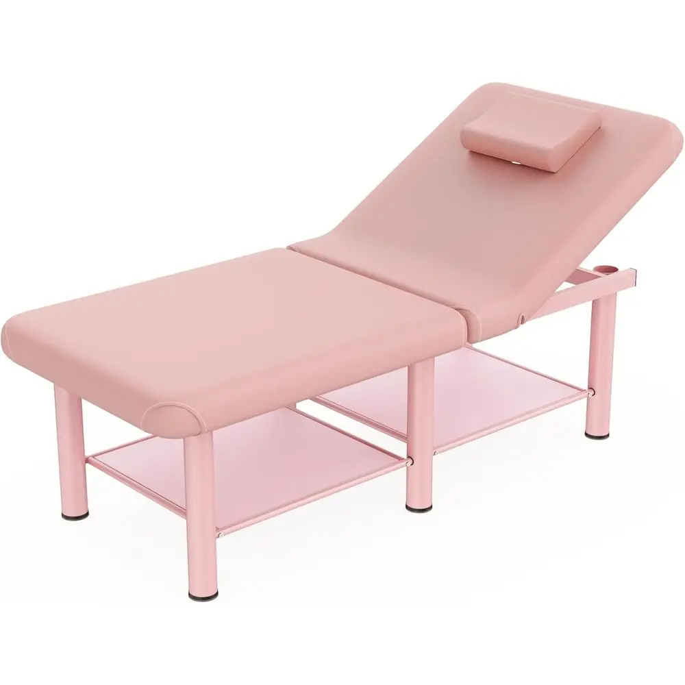 

Pink Massage Table with Backrest, Storage, and 6 Legs, 30.5x75 - Ideal for Spa and Physical Therapy