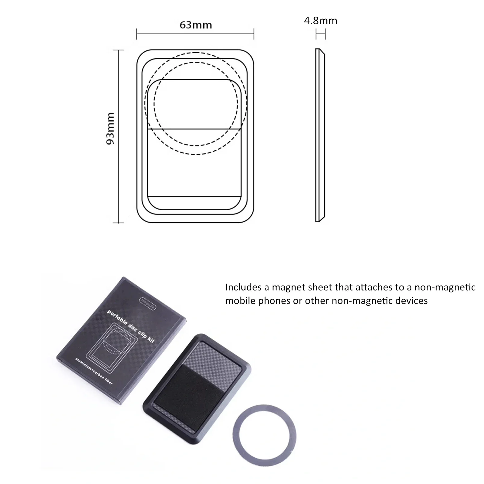 جديد المحمولة الألومنيوم ألياف الكربون نوع-c OTG فك كابل فك تشفير الصوت حقيبة التخزين DAC الهاتف الحقيبة المغناطيسي أربطة مرنة عدة
