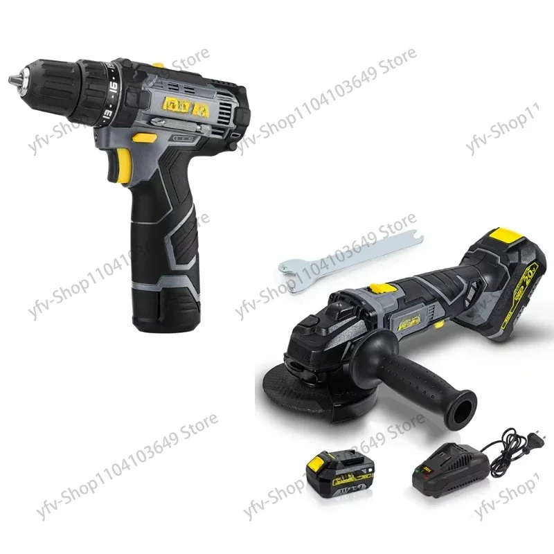 

20V Electricians Power Tool Set Cordless Drill Kit Hand Drill and Angle Grinder Set