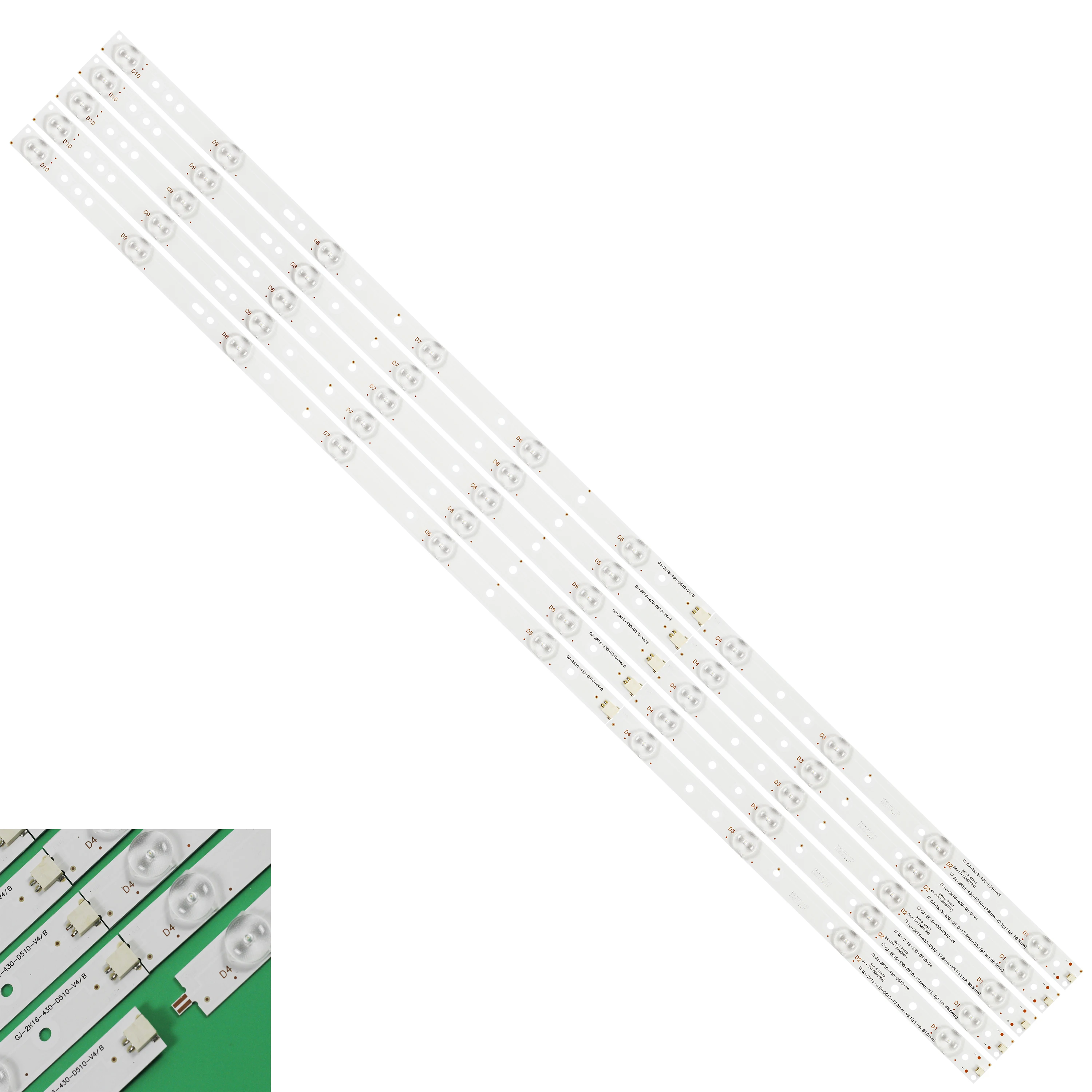 LED Strip 10 Lamp For 43CH6000 43PFT4131 43PFS5301 BDM4350 43PUT4900 TPT430H3DUY 43PFT4112 TPT430H3 LB-PF3528-GJD2P5C435X10-B