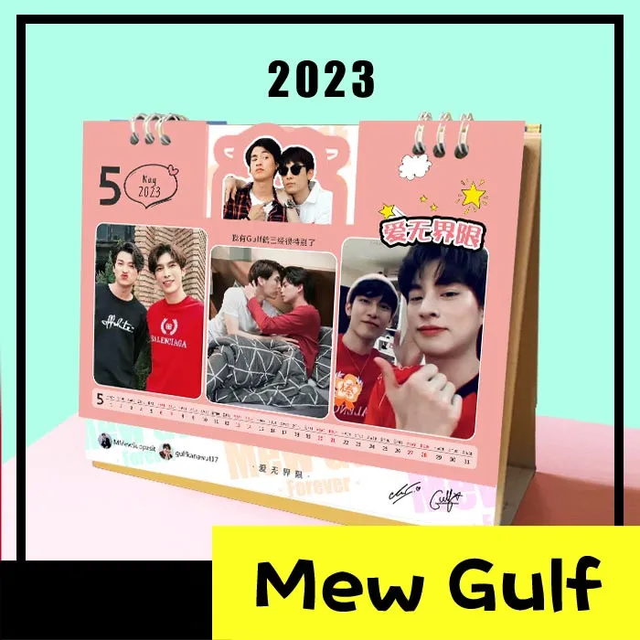 

2023 Year Calendar Thailand Drama Live with Love Mewgulf Desk Calendar Calendars Daily Schedule Perpetual Month Date Planner