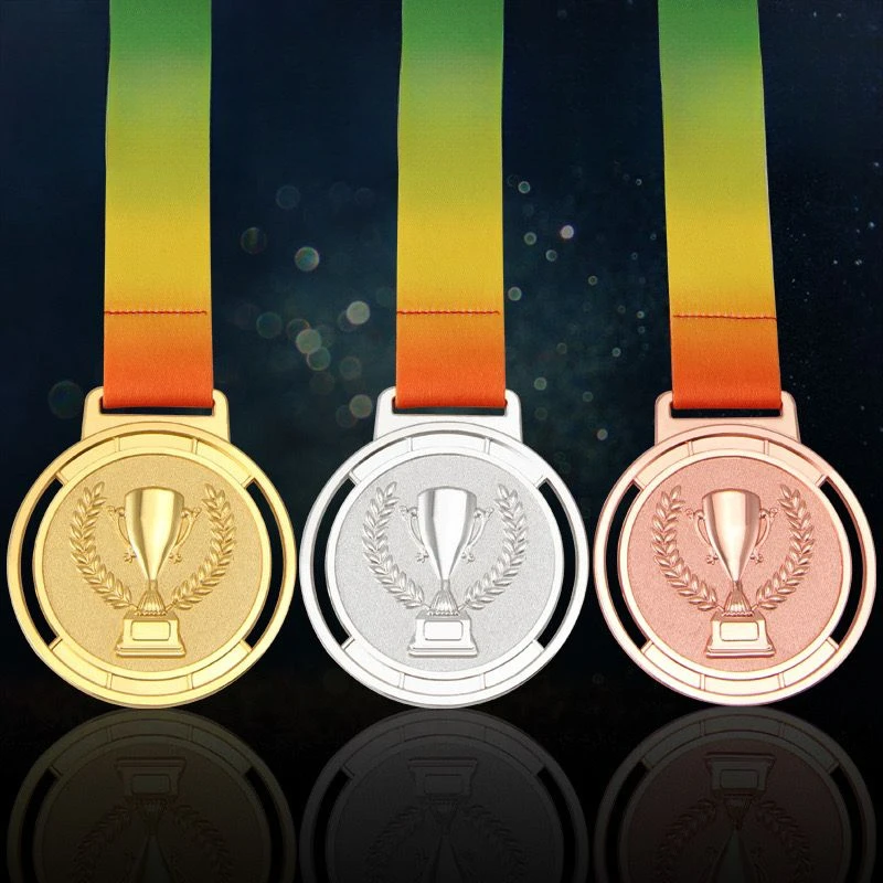 

Marathon metal medal competition for children - gold, silver and bronze prizes for general giveaways at sports events