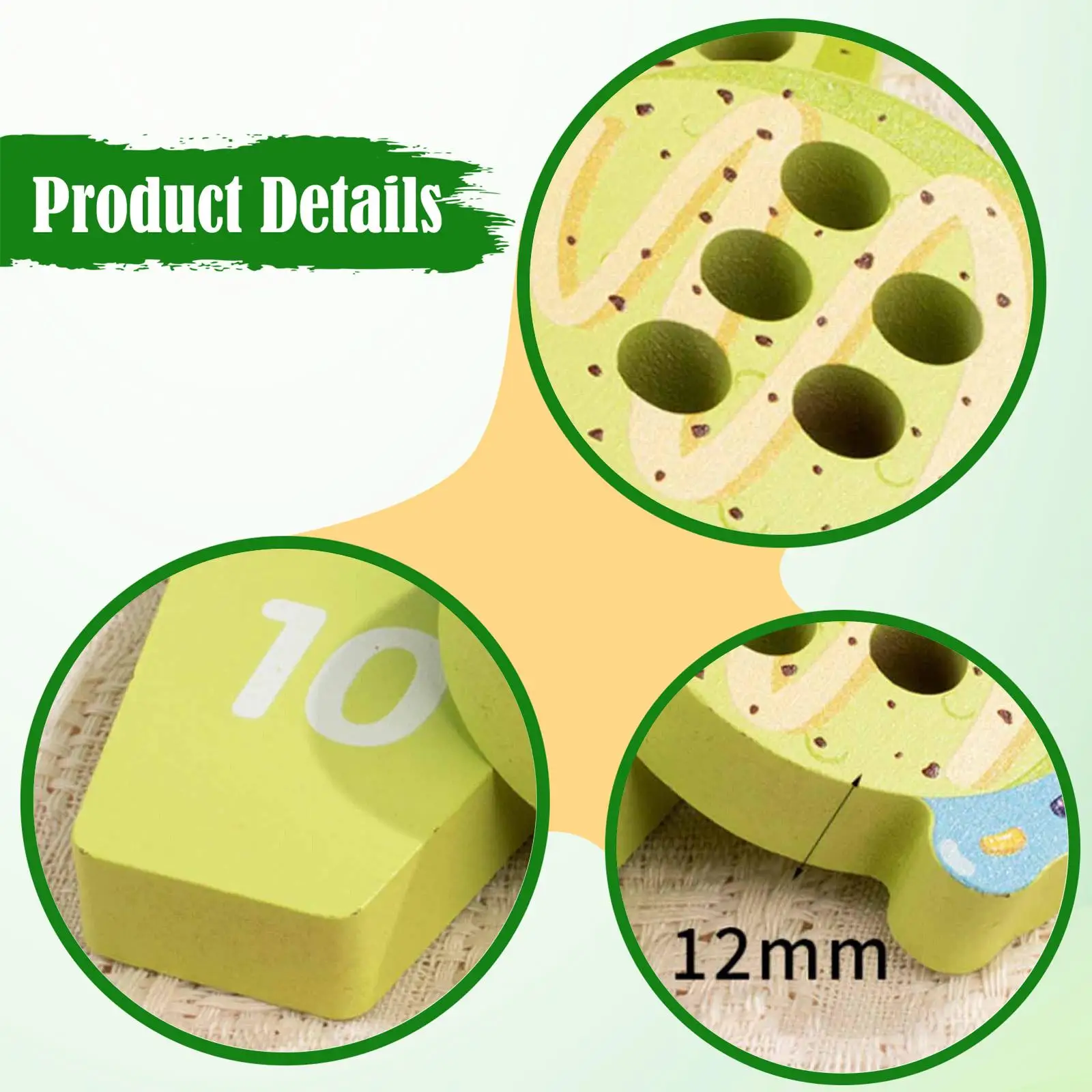 Giocattolo coordinato con numeri di gelato Abilità motorie fini Coordinazione occhio-mano Gioco di matematica, blocchi impilabili Giocattolo sensoriale per bambini piccoli