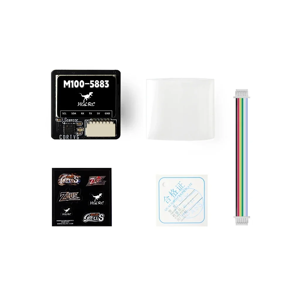 Módulo GPS HGLRC M100-5883 M10 com antena cerâmica de bússola indicadores LED integrados 21x21mm para avião RC FPV de longo alcance