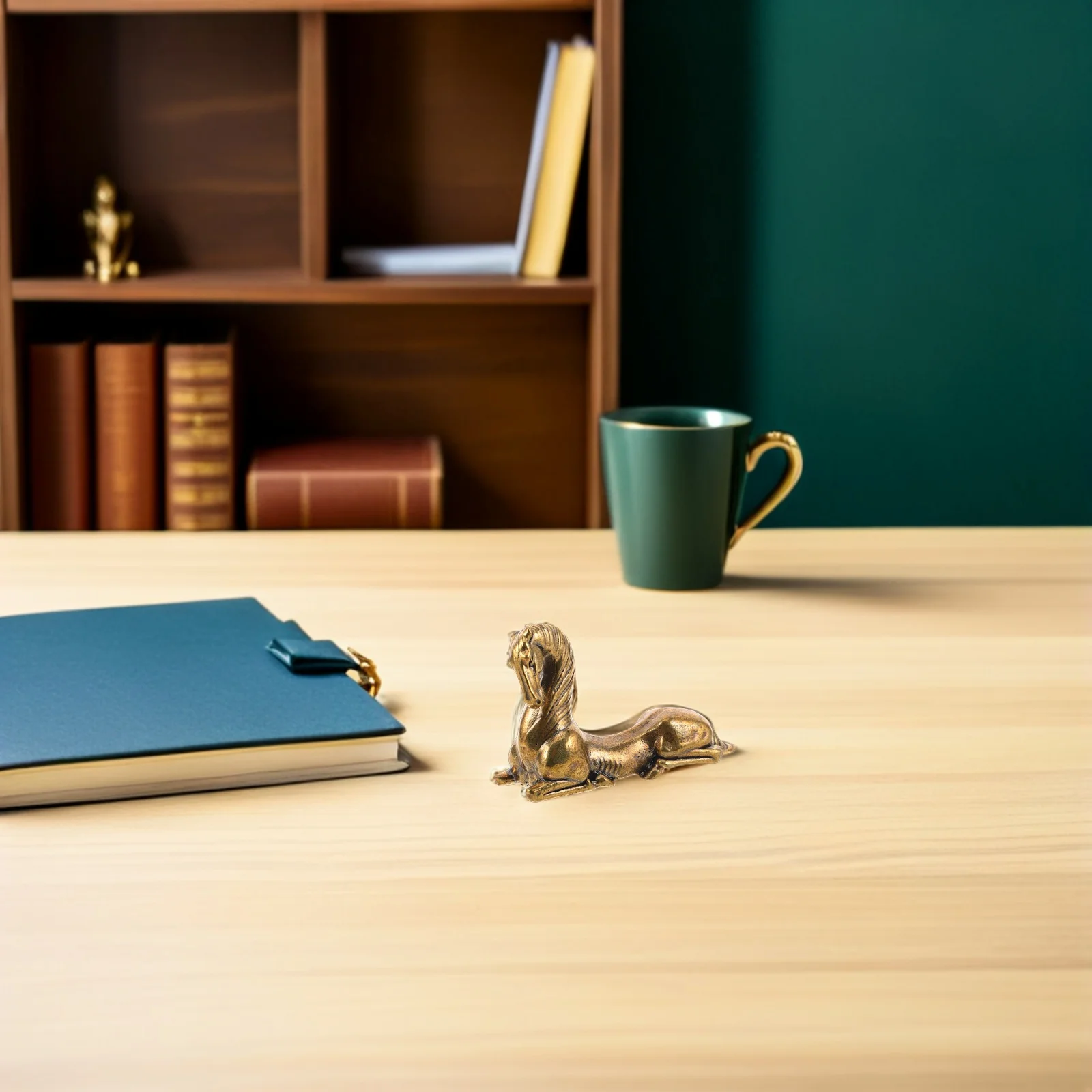 

Brass Horse Sculpture Intricate Metal Animal Home Decor Fengshui Luck Ornament Desk Cabinet Bookshelf Brass Horse