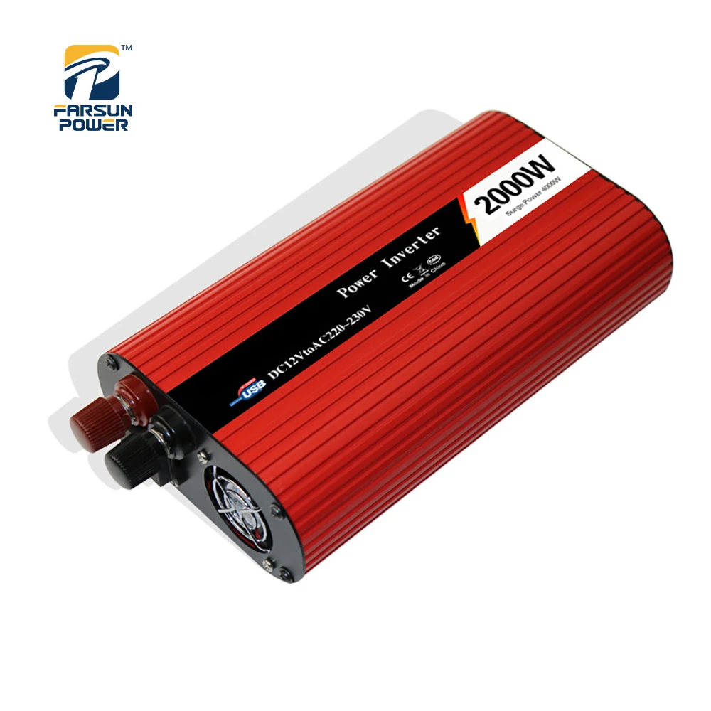 Lcd 2000W Dc 12V/24V Naar Ac 110V/220V Gemodificeerde Sinus Auto Invert Solar Grid Off Grid Solar Inversor