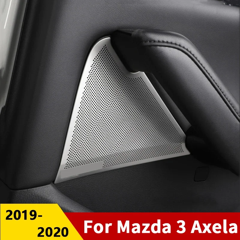 

For Mazda 3 BP 2019-2023 2024 2025 Stainless Car Inner Door Stereo Speaker Audio Sound Decorative Frame Cover Trim Accessories