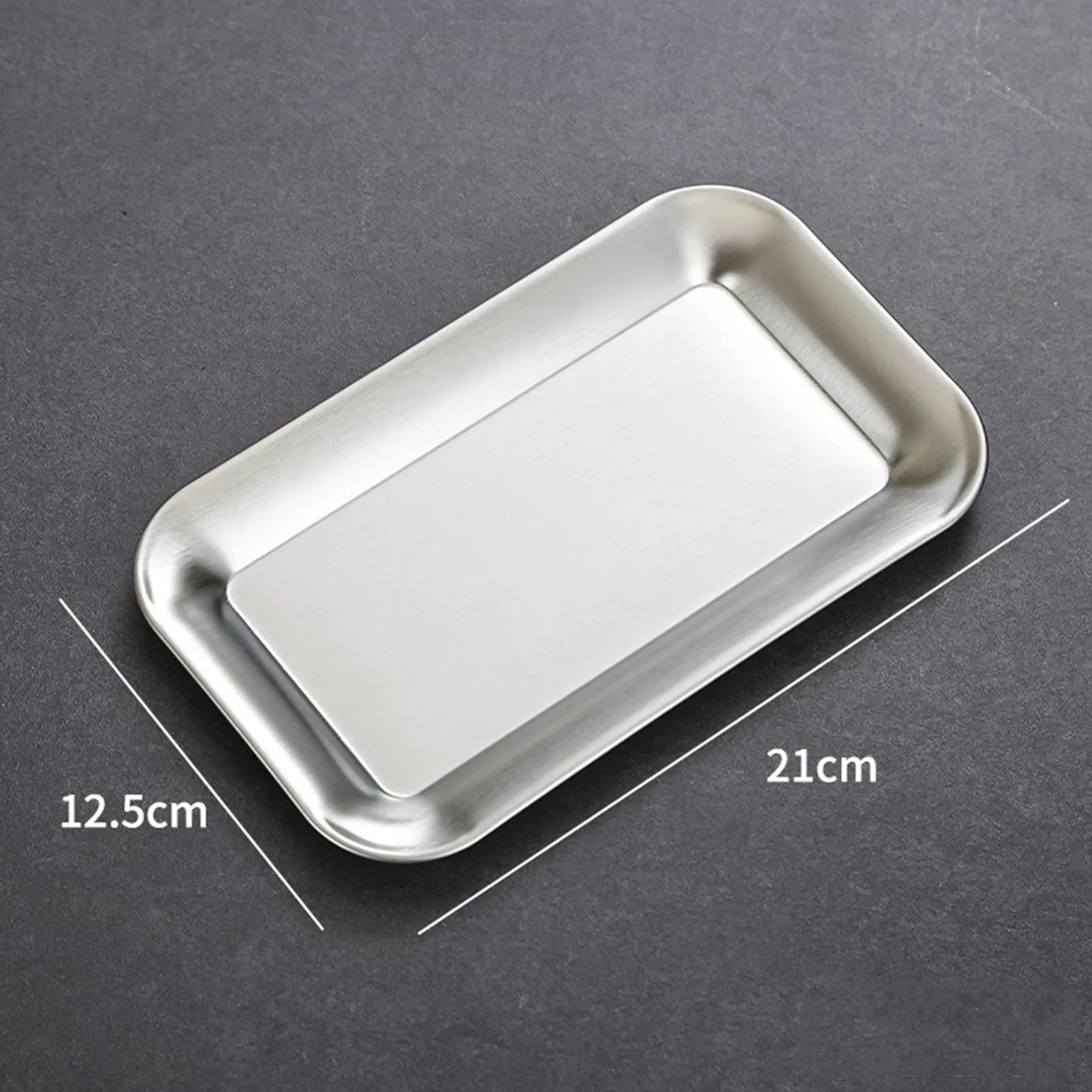 Serving Platter Square Stainless Steel Dish Tray Barbecue Plate Silver Color For Home