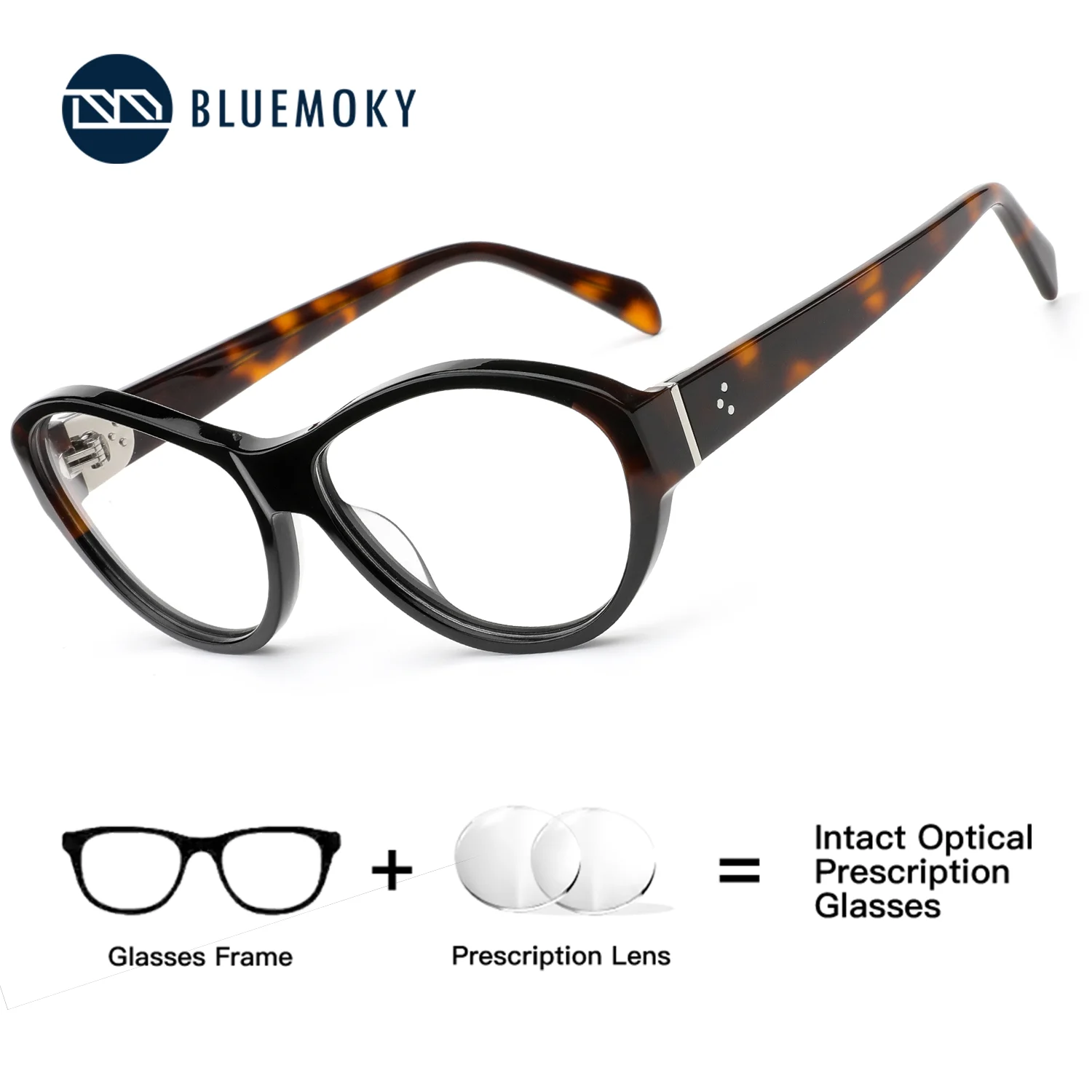 

BLUEMOKY Butterfly Acetate Reading Glasses Women Blue Light Blocking Photochromic Prescription Myopia Eyewear
