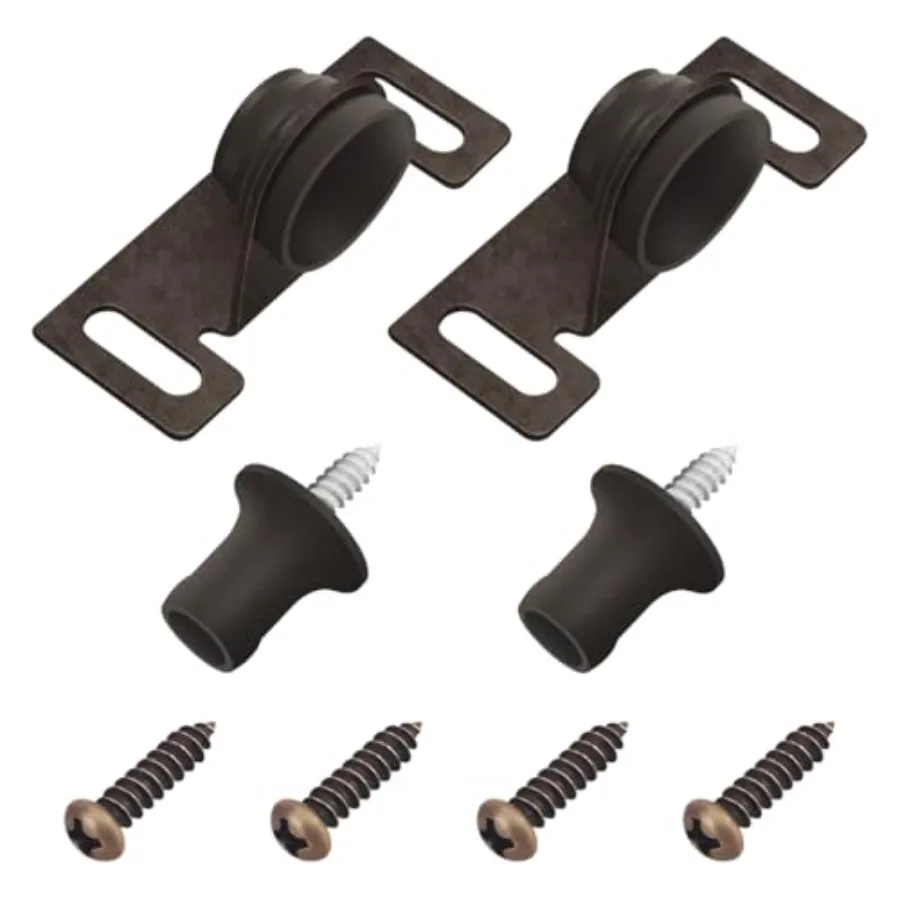 

Cabinet Door Latch 2-Pack - Bulldog Style Cabinet Catches and Latches, Antique Brown Finish, Right Angle Mount 1-3/4" x 3/4" fo