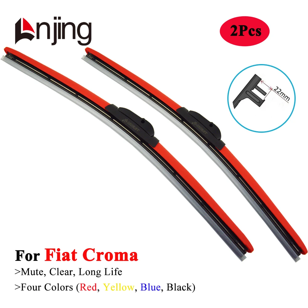 

LNJING Colorful Car Windshield Wiper Blade For FIAT Croma 154 194 Liftback MPV 1985 1990 1996 2005 2006 2007 2008 2009 2010 2011