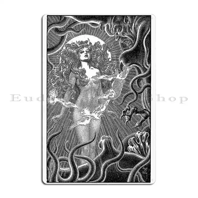 Succubus The Lustful Demon Metal Plaque Kitchen Designing Rusty Customized Wall Decor Tin Sign Poster