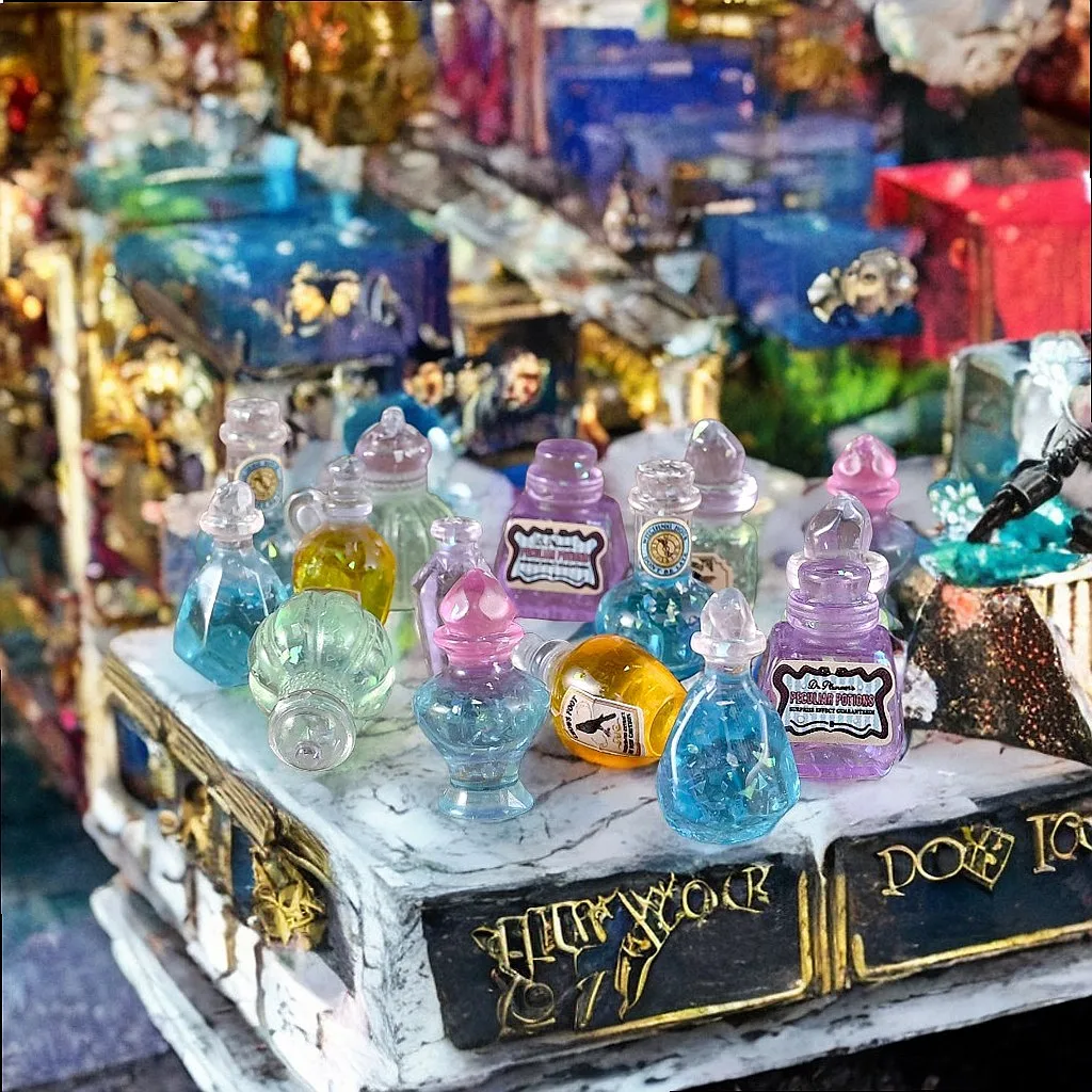 100pcs Mini Retro Magic Potion Bottle Resin Cabochon 1:12 Dollhouse DIY Accessories Wholesale Miniature Craft