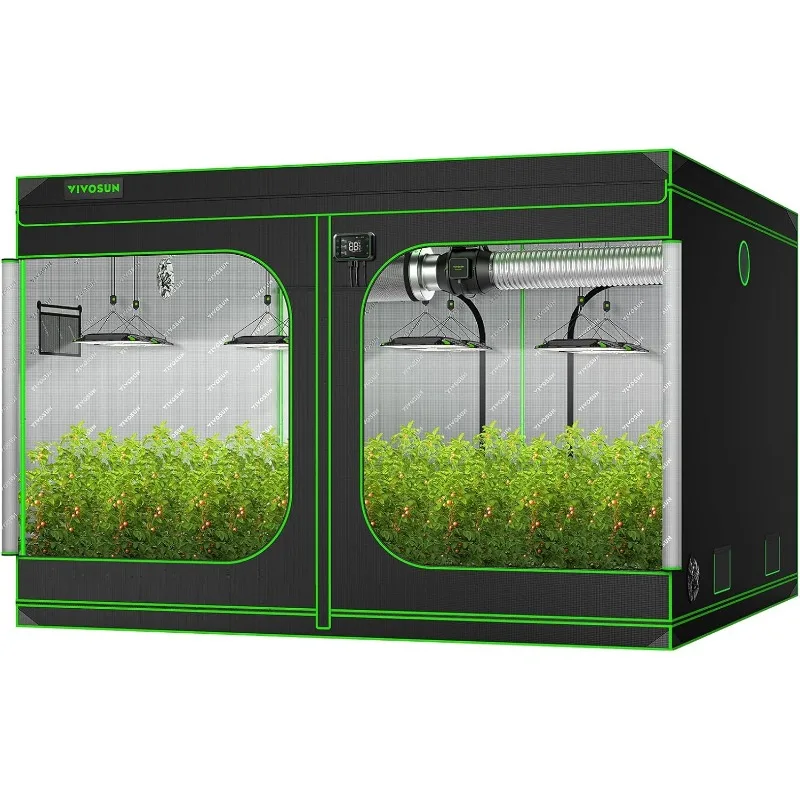 

Grow tent, highly reflective polyester film with viewing window and floor tray, suitable for indoor hydroponic plants