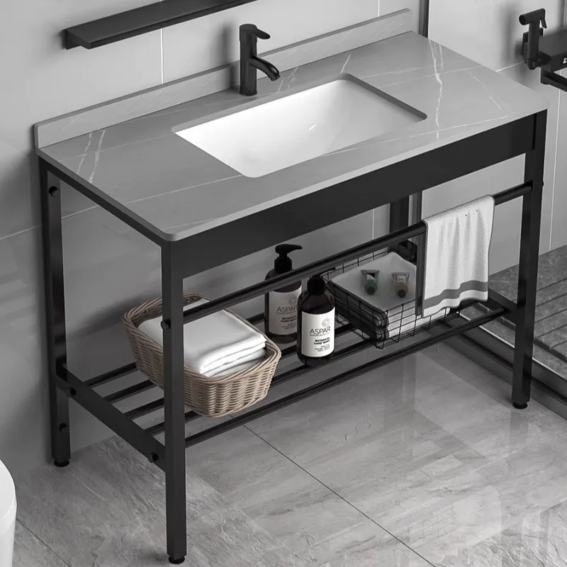 

New rock slab countertop integrated wash basin, wash basin, simple frame combination