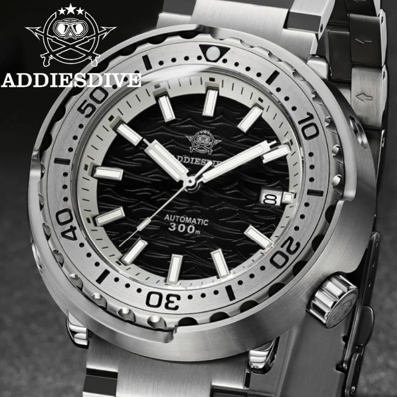 

ADDIESDIVE Men's Tuna Watch Sapphire Glass 30Bar Waterproof BGW9 Blue Luminous Calendar Automatic Mechanical Watches AD2098