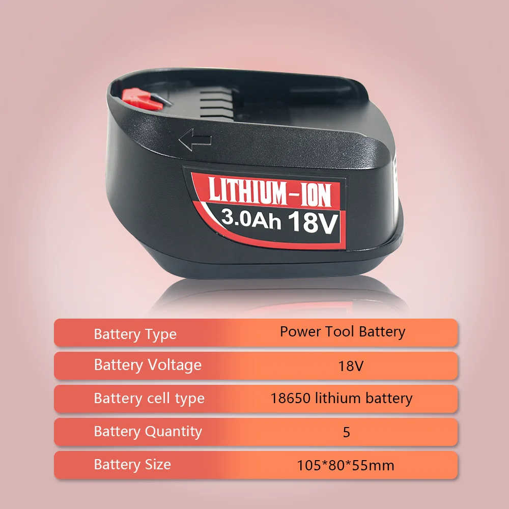 

FOR Bosch 18V Battery 3Ah Rechargeable Lithium Ion Power Tool Battery Long-Lasting Lightweight for building site project 3Ah