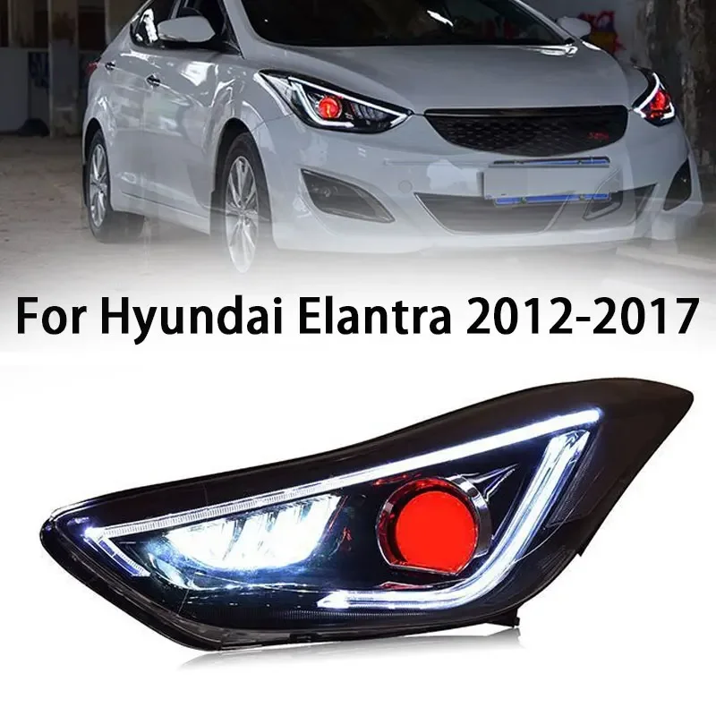 

Car Styling For 2012-2017 Hyundai Elantra Headlights LED Headlight DRL Bi Xenon Lens High Low Beam Parking Fog Lamp