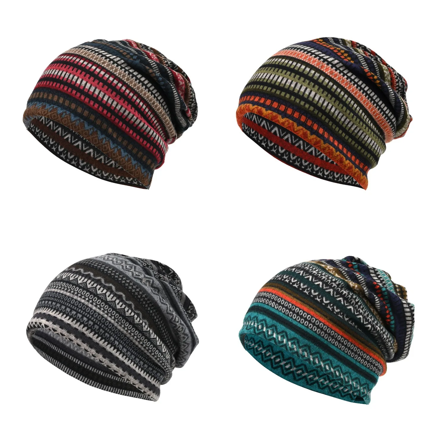Herbst-Winter-Hüte für Damen und Herren, Unisex, Beanie, Baggy-Cap, Halskragen/Maske/Turban-Mütze, 3-in-1, multifunktional, kalt, warm halten, Neu