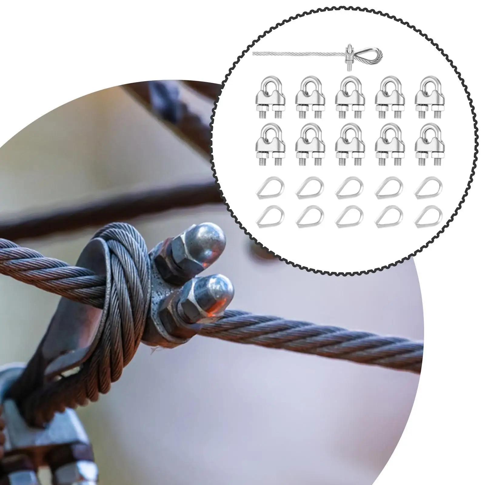 U Shaped M5 Wire Cable Clamp Stainless Steel Rope Clip Reliable Cable Fastener for Home Improvement Projects